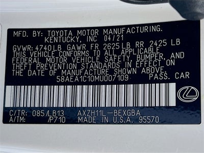 2021 Lexus Es 300h Luxury