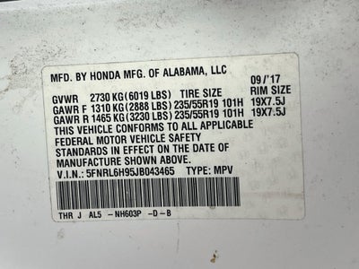 2018 Honda Odyssey Elite