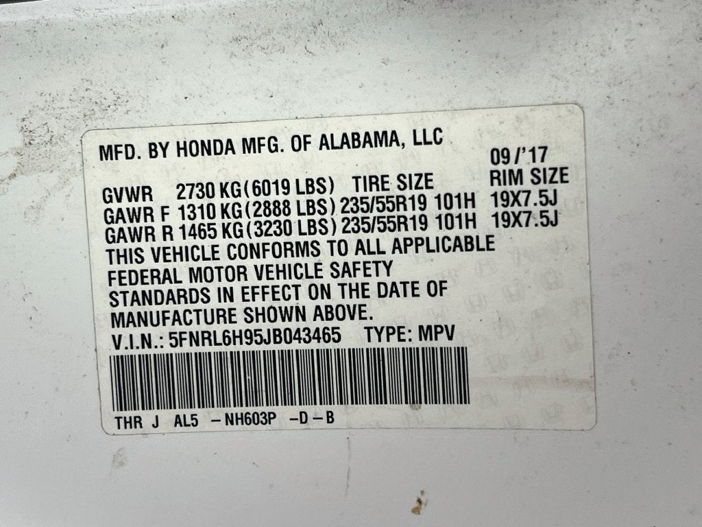 2018 Honda Odyssey Elite