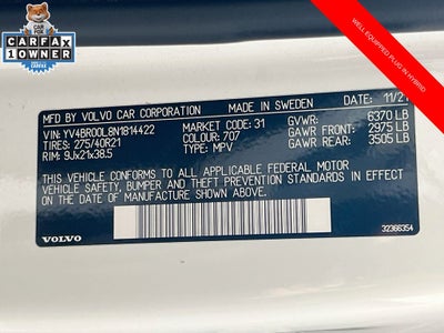 2022 Volvo XC90 Recharge Plug-In Hybrid T8 Inscription 6 Passenger