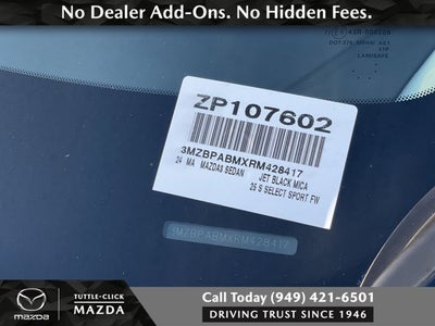 2024 Mazda Mazda3 Sedan 2.5 S Select Sport