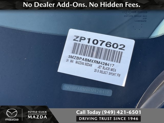 2024 Mazda Mazda3 Sedan 2.5 S Select Sport