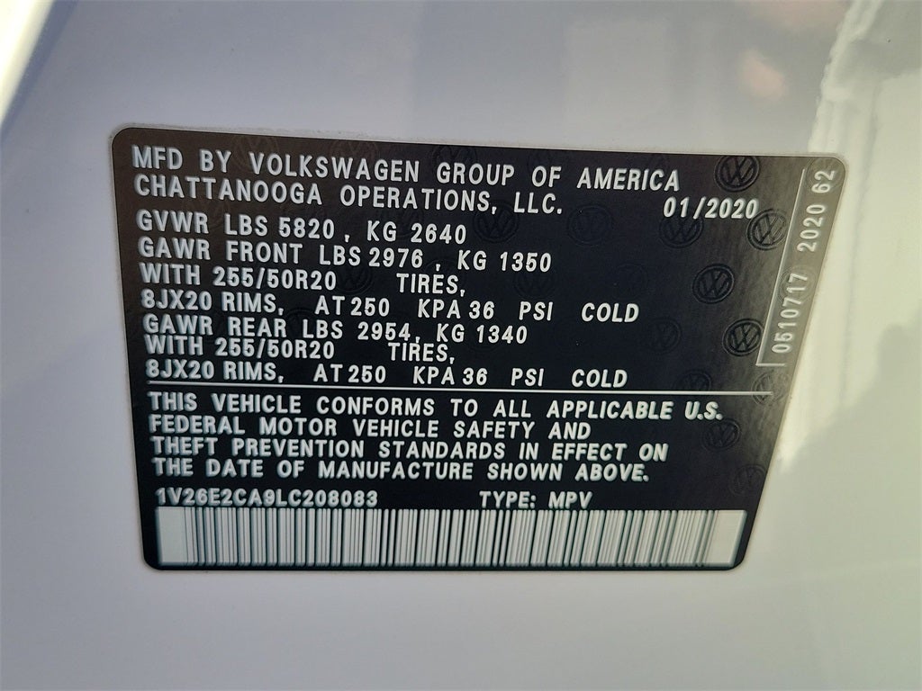 2020 Volkswagen Atlas Cross Sport 3.6L V6 SE w/Technology