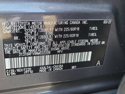2022 Toyota Rav4 Hybrid SE