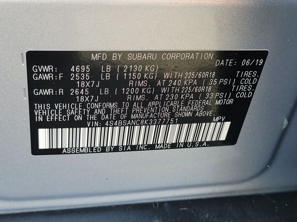 2019 Subaru Outback 2.5i