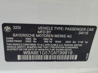 2016 BMW 3 Series 320i