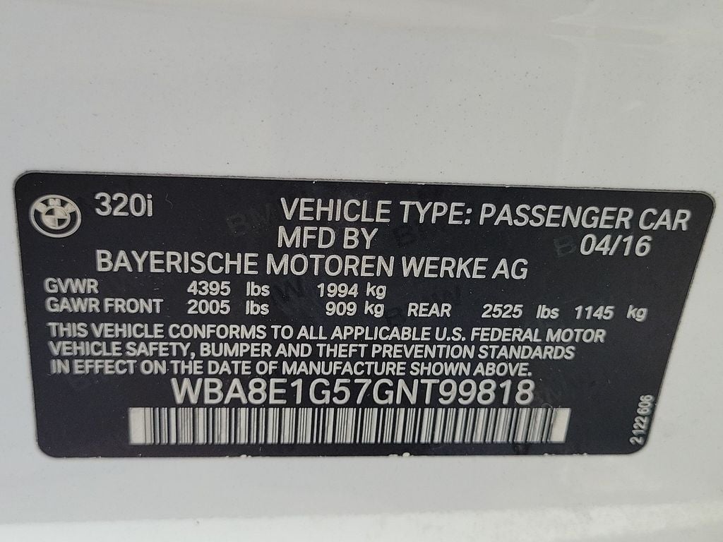 2016 BMW 3 Series 320i
