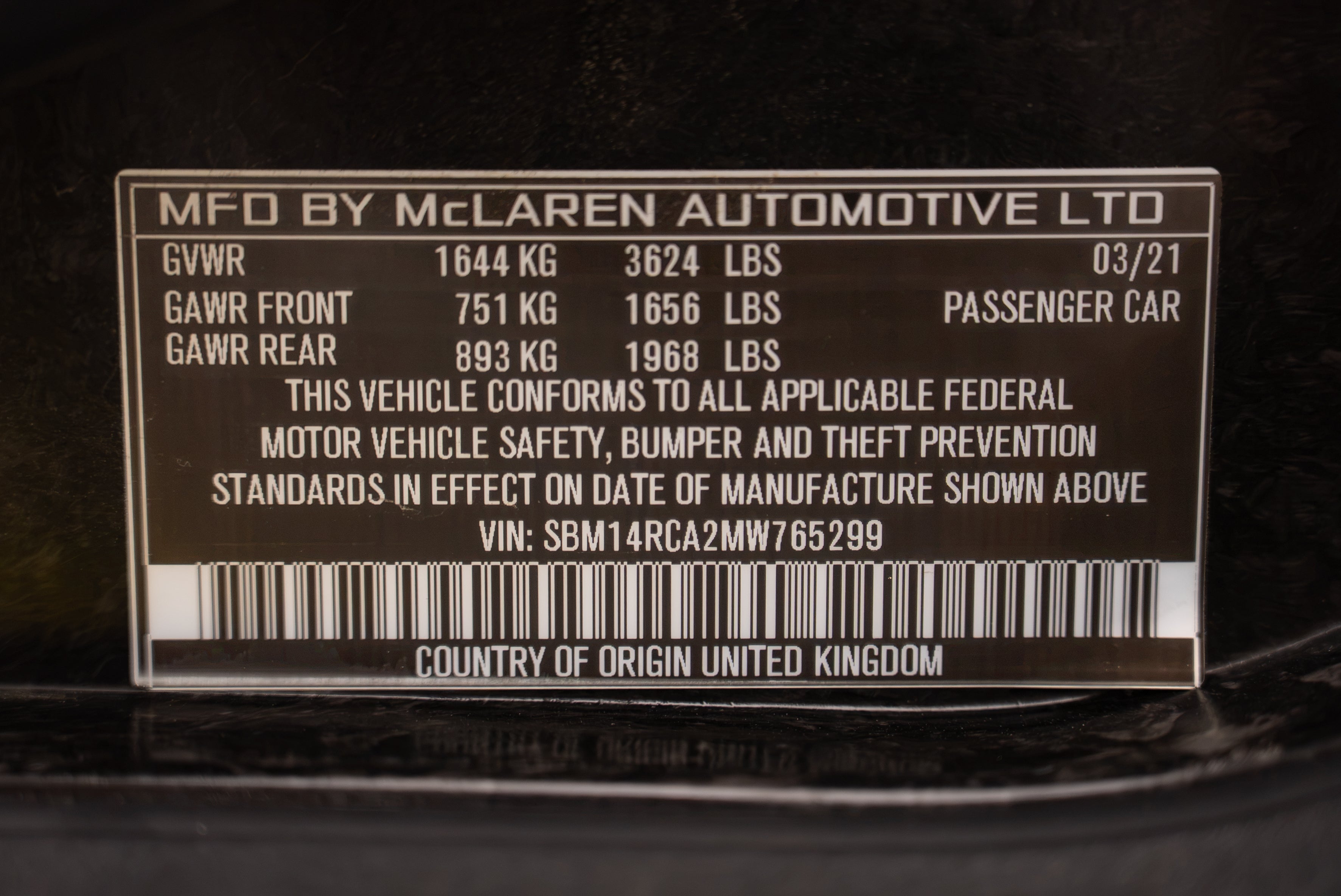 2021 McLaren 765LT Coupe
