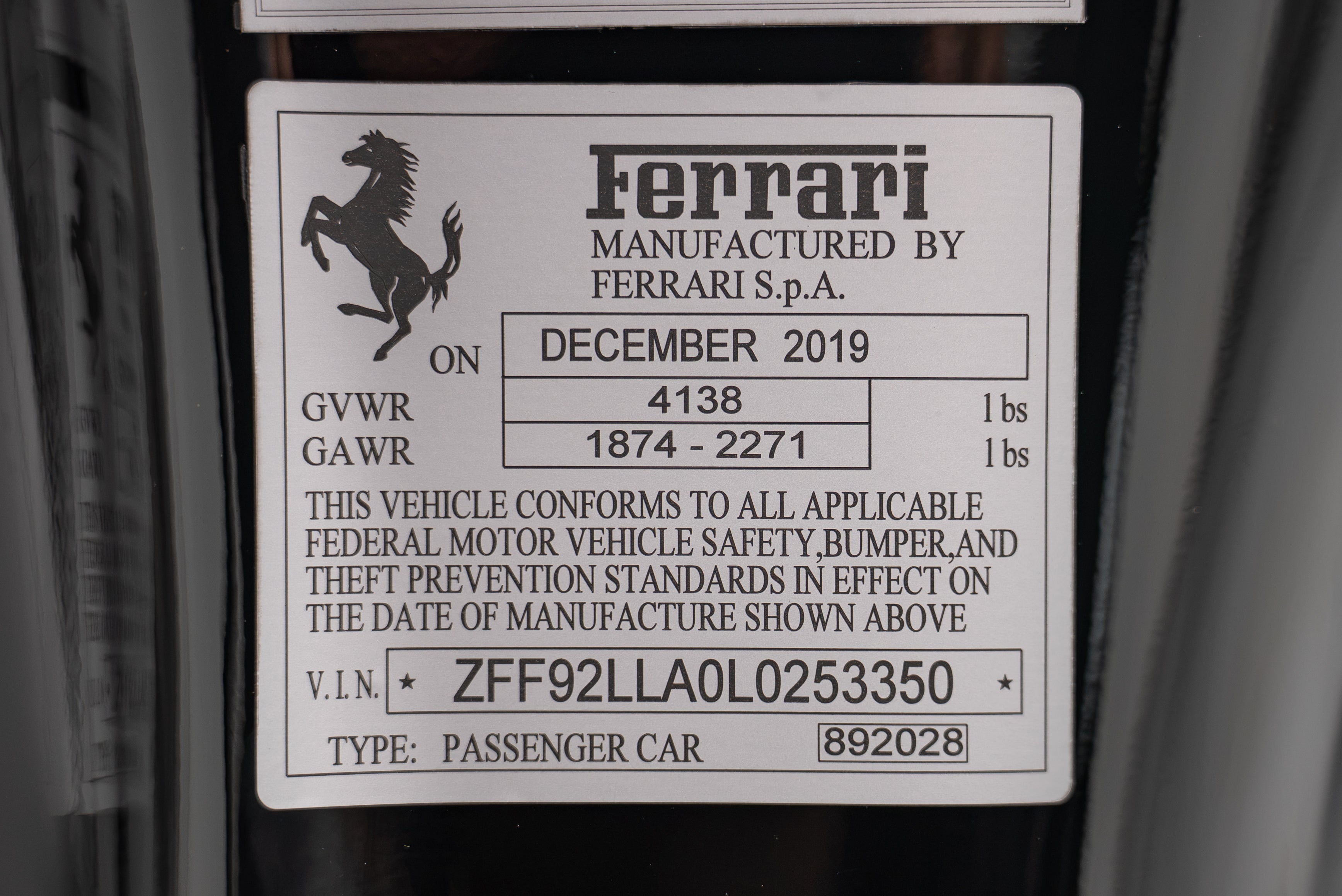 2020 Ferrari F8 Tributo Base