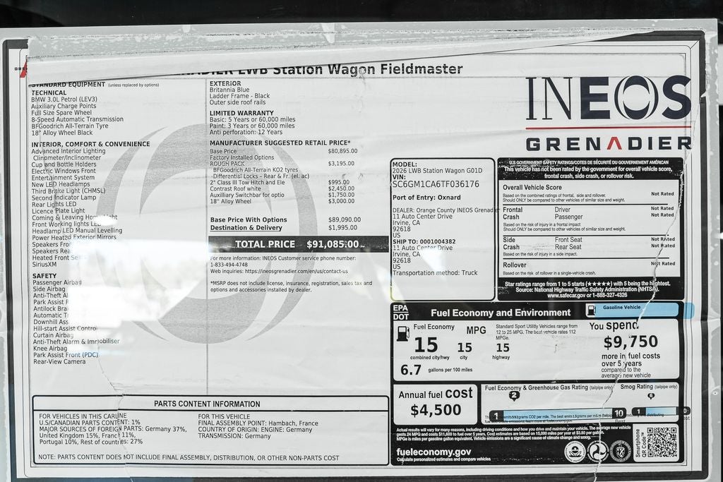 2026 INEOS Grenadier Station Wagon Fieldmaster Edition