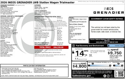 2026 INEOS Grenadier Station Wagon Trialmaster Edition