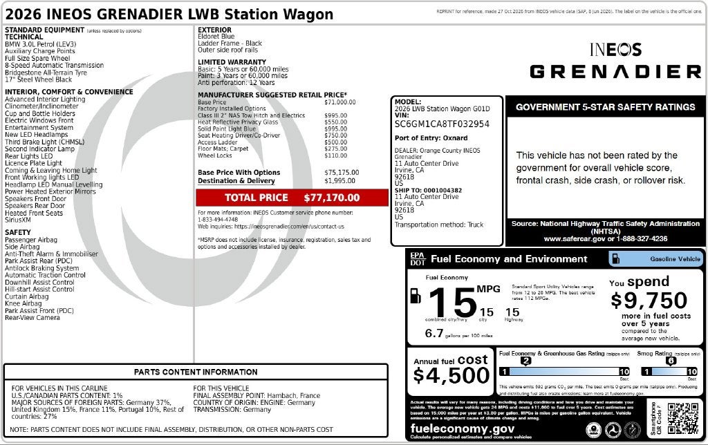 2026 INEOS Grenadier Station Wagon Base