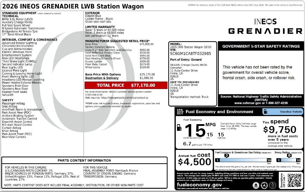 2026 INEOS Grenadier Station Wagon Base