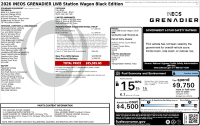 2026 INEOS Grenadier Station Wagon Black Edition