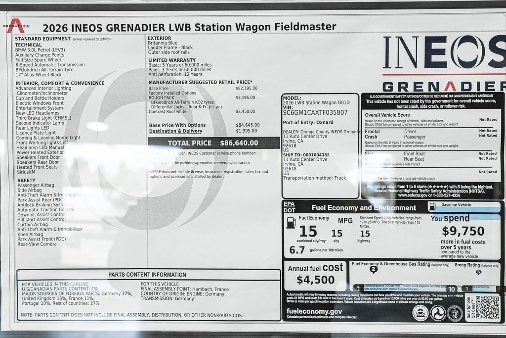 2026 INEOS Grenadier Station Wagon Fieldmaster Edition