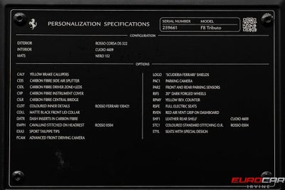 2021 Ferrari F8 Tributo *CARBON STEERING WHEEL * FULL ELECTRIC SEATS*